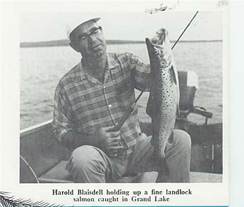Harold Blaisdell fishing at Weatherbys in Maine